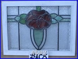 Pretty Floral Old English Leaded Stained Glass Window 20 X 15.25