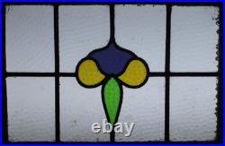 Pretty Floral Old English Leaded Stained Glass Window 21 X 15.5 Pretty Floral Old English Leaded Stained Glass Window 21 X 15.5