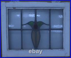 Pretty Floral Old English Leaded Stained Glass Window 21 X 17