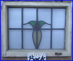 Pretty Floral Old English Leaded Stained Glass Window 21 X 17
