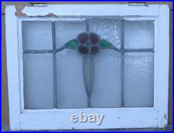 Pretty Floral Old English Leaded Stained Glass Window 22' X 17 Pretty Floral Old English Leaded Stained Glass Window 22' X 17