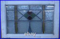 Pretty Geometrical Midsize Old English Leaded Stained Glass Window 26.5 X 17.5 Pretty Geometrical Midsize Old English Leaded Stained Glass Window 26.5 X 17.5