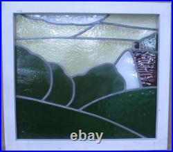 Pretty Scene Old English Leaded Stained Glass Window 22 X 19.5