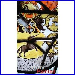 RARE MUSEUM QUALITY EARLY 17th C. FLEMISH STAINED GLASS WINDOW PANEL