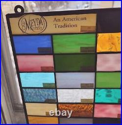 RARE Meyda Tiffany Stained Glass Salesman Sampler/Window Art 42 Colors, 18x12
