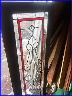 Rare Antique Architectural Heavy Beveled Leaded Glass Window
