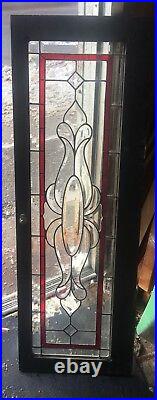 Rare Antique Architectural Heavy Beveled Leaded Glass Window