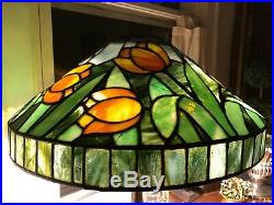 Rare Antique J. A. Whaley Leaded Glass Tulip Lamp Shade -(only)- Shipping Possible