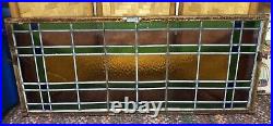 Rare Antique Thick Stained Glass Transom Window Rossbach & Sons Patd. 1910