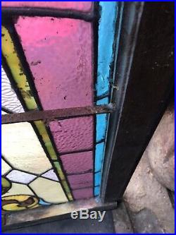 Rare Art Nouveau Leaded Stained Glass Window From Mansion In NY Beautiful Rare