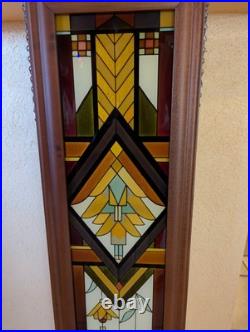 Rare Vintage Framed Stained Glass Window 40 x 9 Gorgeous Rare Vintage Framed Stained Glass Window 40 x 9 Gorgeous