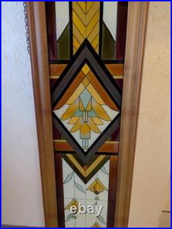Rare Vintage Framed Stained Glass Window 40 x 9 Gorgeous Rare Vintage Framed Stained Glass Window 40 x 9 Gorgeous