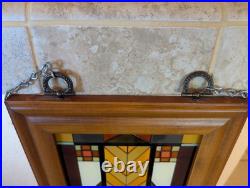Rare Vintage Framed Stained Glass Window 40 x 9 Gorgeous Rare Vintage Framed Stained Glass Window 40 x 9 Gorgeous