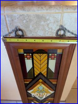 Rare Vintage Framed Stained Glass Window 40 x 9 Gorgeous Rare Vintage Framed Stained Glass Window 40 x 9 Gorgeous