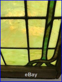 Rare high end pair of antique leaded stain glass windows 32 wide 31 high