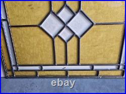 Reclaimed Stained Glass Window 30x25 Amber White