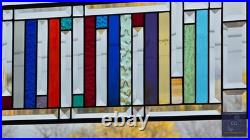 Rectangular stained glass panel rainbow, window hanging, sidelight, transom