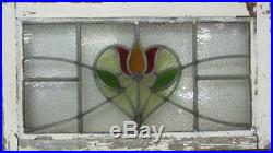 SET OF 3 OLD ENGLISH LEADED STAINED GLASS WINDOWS Floral Sweep 76.5 x 14.25