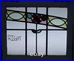 SET OF 3 OLD ENGLISH LEADED STAINED GLASS WINDOWS Gorgeous Floral 24 x 19.75