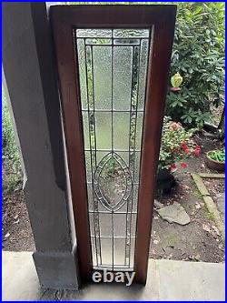 SET of (3) ANTIQUE ETCHED LEADED WINDOWS, NO CRACKS, 4 STYLES GLASS 1930 COAL PA