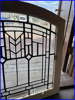SG3705 Antique Leaded Glass Arch Window 29.5 X 29.5 Newframe