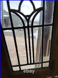 SG3908 Antique leaded glass tulip window 14.5 x 25