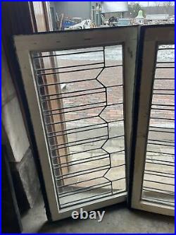 SG4294 2 av price each antique leaded glass window 21 x 36.5