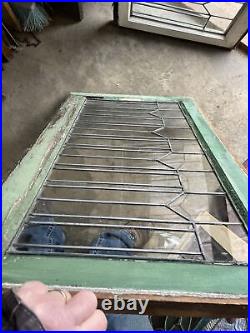 SG4294 2 av price each antique leaded glass window 21 x 36.5