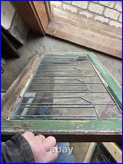 SG4294 2 av price each antique leaded glass window 21 x 36.5