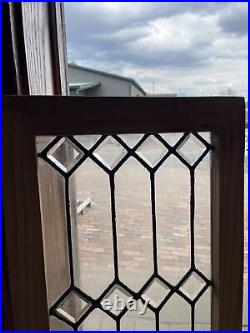 SG4342 antique bevel and leaded glass window 16.5 x 38.5