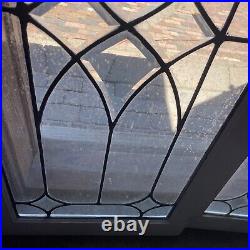 SG4748 2 av price each antique beveled and leaded glass window 20 x 47.75