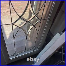 SG4748 2 av price each antique beveled and leaded glass window 20 x 47.75