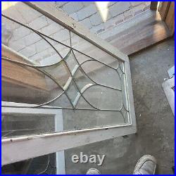 SG4748 2 av price each antique beveled and leaded glass window 20 x 47.75
