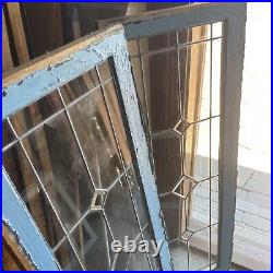 SG4750 2 av Price each antique leaded glass Transom Window 19 x 52
