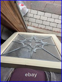 SG4954 Two Av price each antique leaded glass window 20.25 x 21