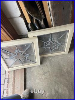 SG4954 Two Av price each antique leaded glass window 20.25 x 21
