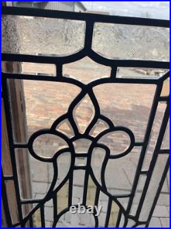 SG5031 antique vertical leaded glass window beveled glass mallard duck 18.5 X44