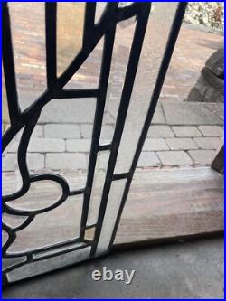 SG5031 antique vertical leaded glass window beveled glass mallard duck 18.5 X44