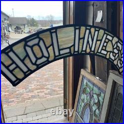 SG5048 Antique leaded glass Arch Window holiness 32 x 10 SG5048 Antique leaded glass Arch Window holiness 32 x 10