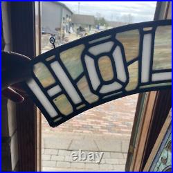 SG5048 Antique leaded glass Arch Window holiness 32 x 10 SG5048 Antique leaded glass Arch Window holiness 32 x 10