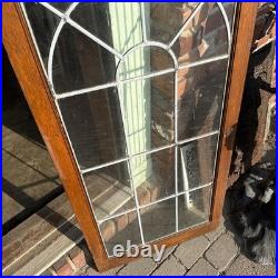 SG5105 Antique leaded glass cabinet door or window 23 7/8 x 47.5