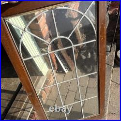 SG5105 Antique leaded glass cabinet door or window 23 7/8 x 47.5