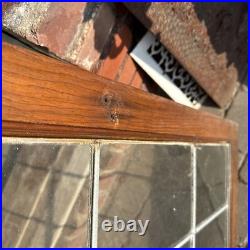 SG5105 Antique leaded glass cabinet door or window 23 7/8 x 47.5