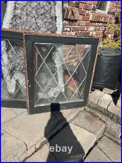 SG 3929 5 av Price each Antique Diamond Leaded glass window 22.5 x 25