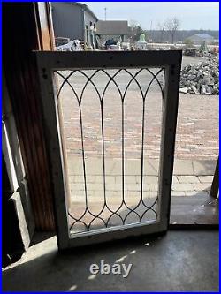 SG 3992 antique leaded glass window 35.5 x 22.5