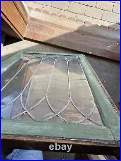 SG 3992 antique leaded glass window 35.5 x 22.5