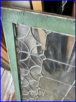 SG 4003 antique leaded glass transom window 23.25 x 40.5