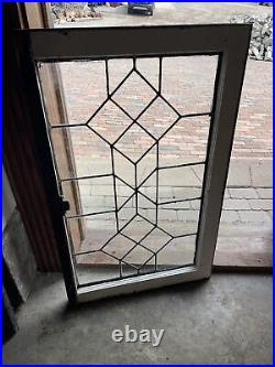 SG 4033 antique leaded glass window 21.5 x 34.5