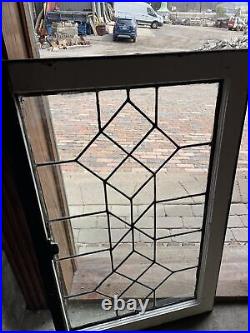 SG 4033 antique leaded glass window 21.5 x 34.5