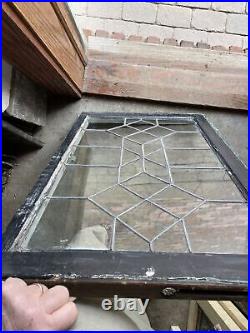 SG 4033 antique leaded glass window 21.5 x 34.5